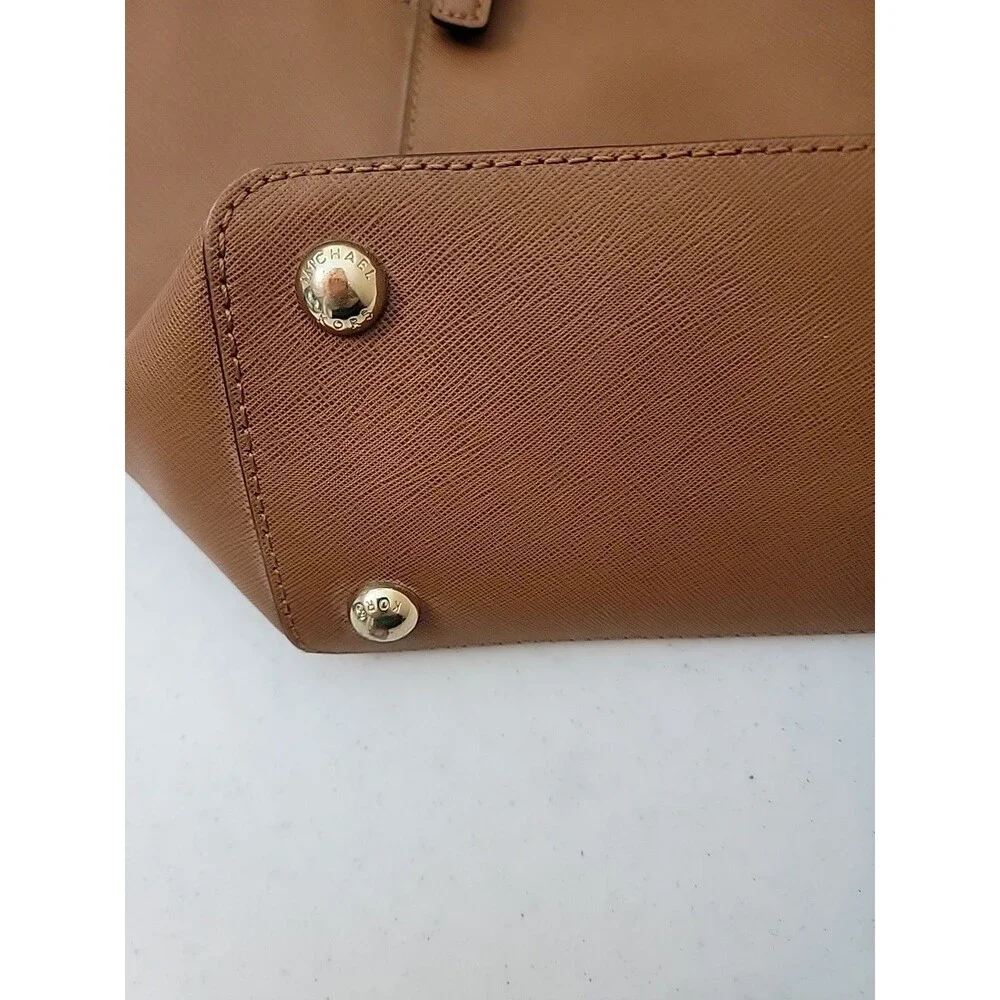 Michael Kors Tote Bag Jet Set Saffiano Leather Luggage Brown